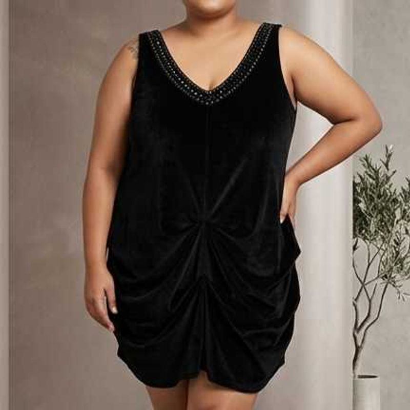 Stylish Black Embellished Dress