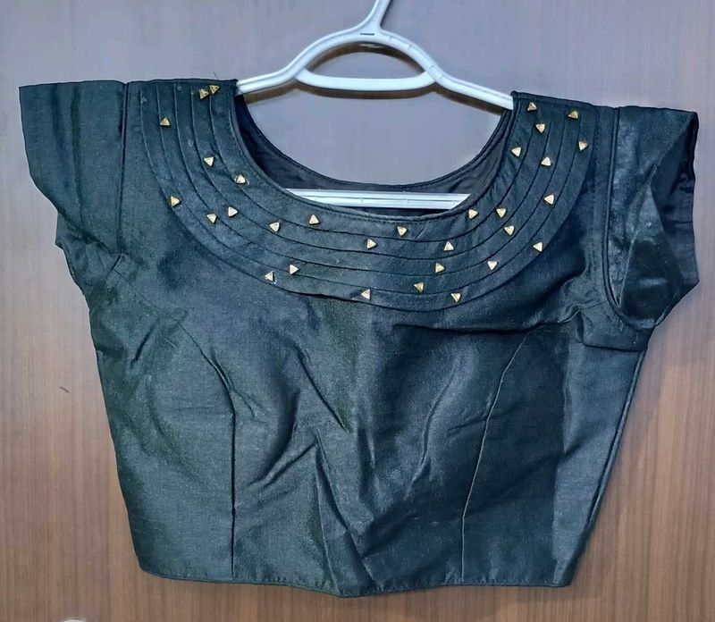 Black Party Wear Full Stiched Blouse