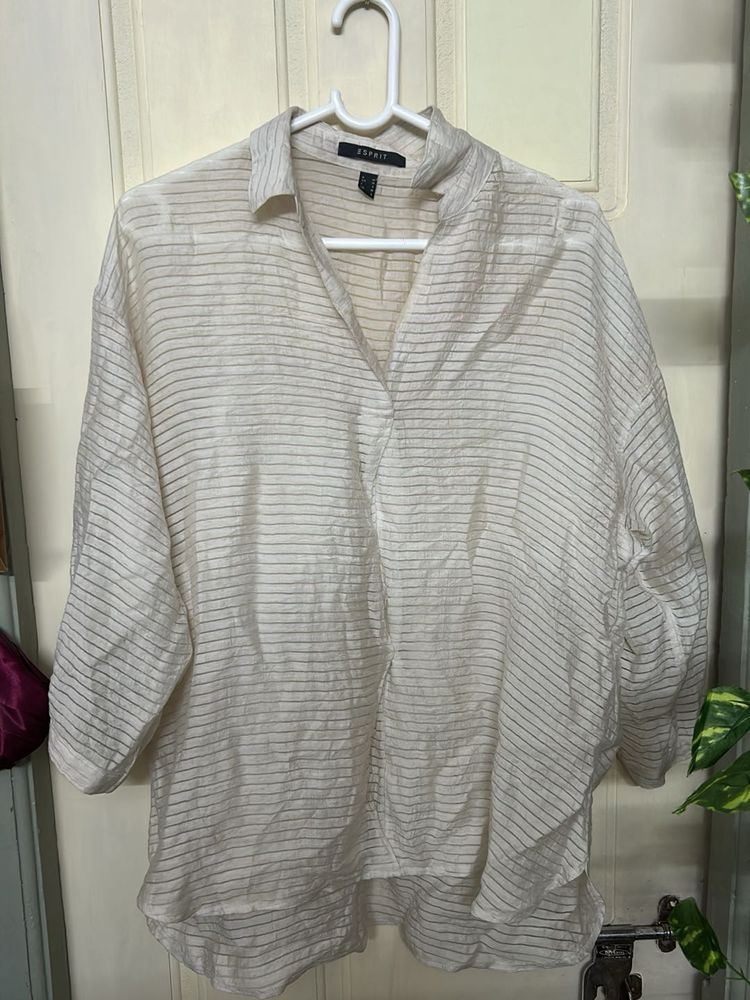 Esprit Sheer Striped Relaxed Fit Blouse