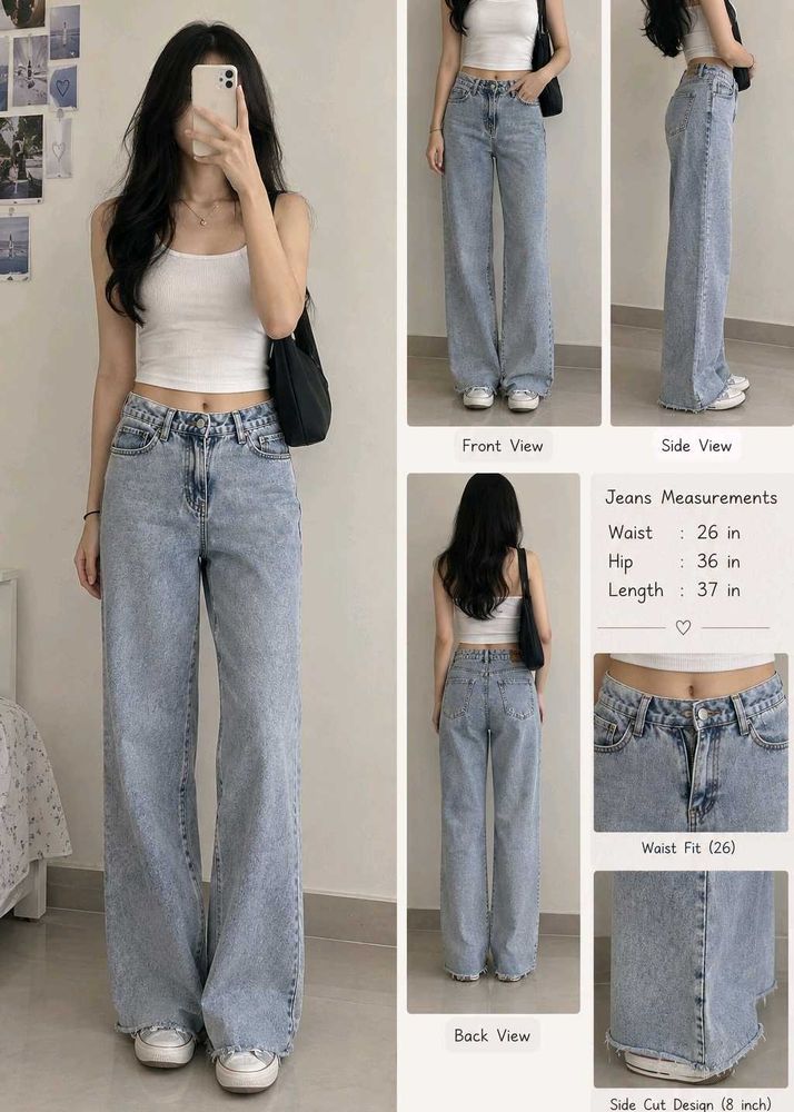 Light Wash Wide Leg Jeans