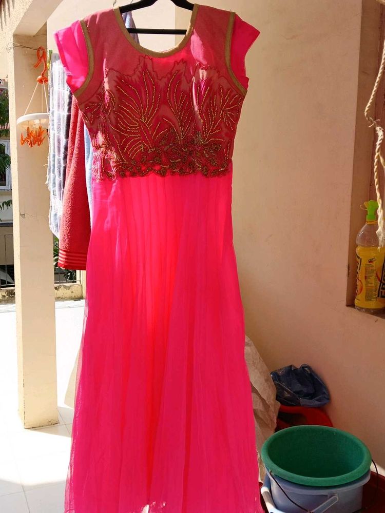 Stunning Pink Embroidered Gown