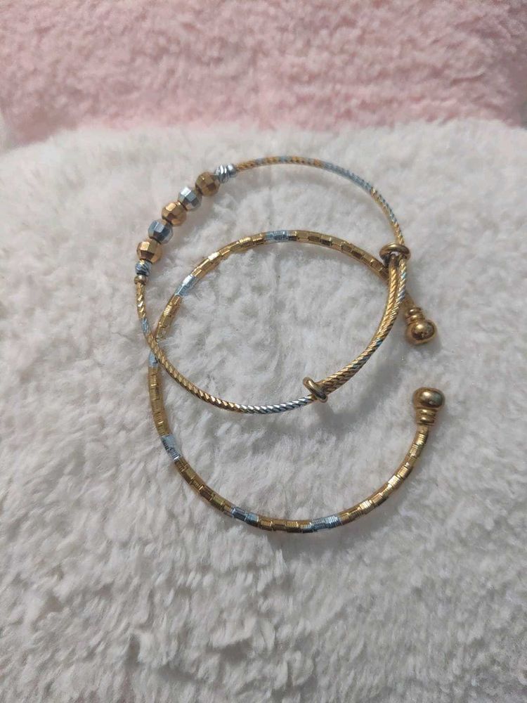 Elegant Gold &amp; Silver Tone Bracelets stack  ✨