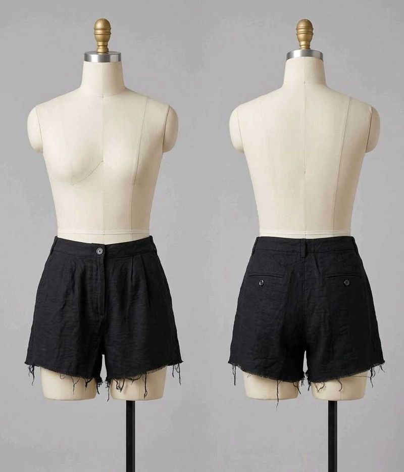 Black Frayed Hem Shorts