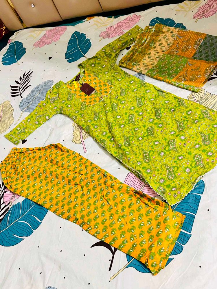 fix price Ethnic Kurta Set with Pants &amp; Dupatta