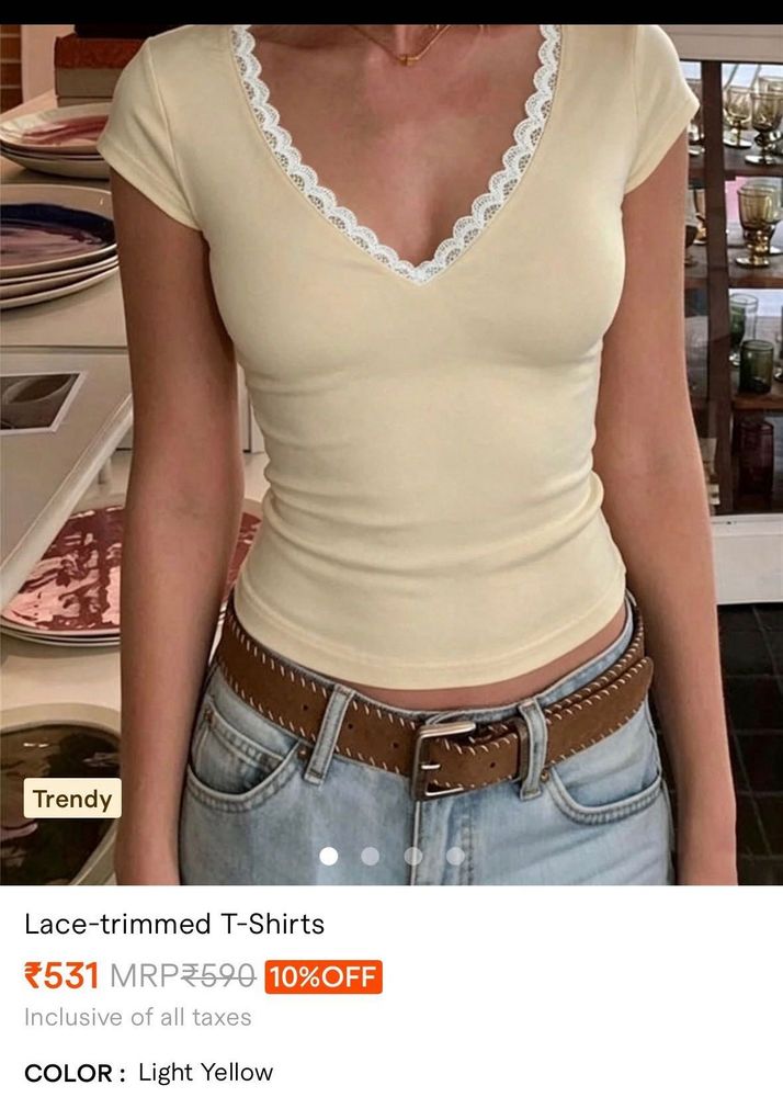 savana pastel yellow lace top