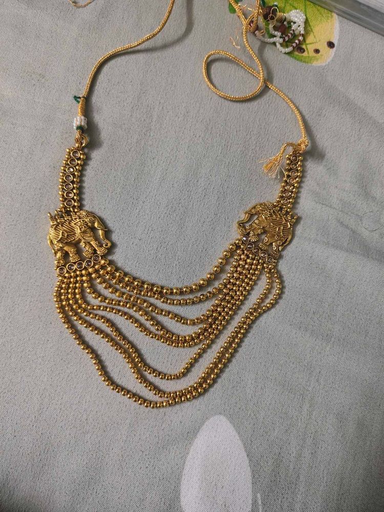Elegant Elephant Gold-Tone Necklace