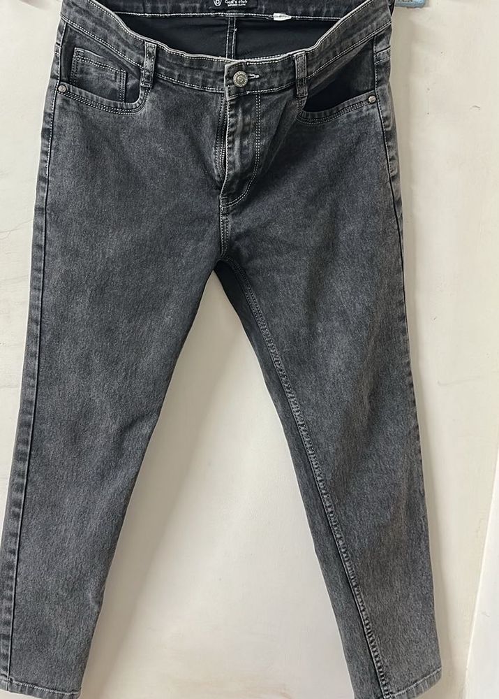 Washed Grey Denim Jeans