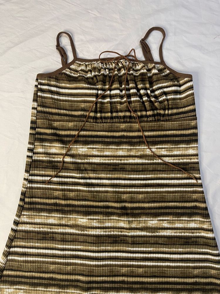 Striped Spaghetti Strap Dress