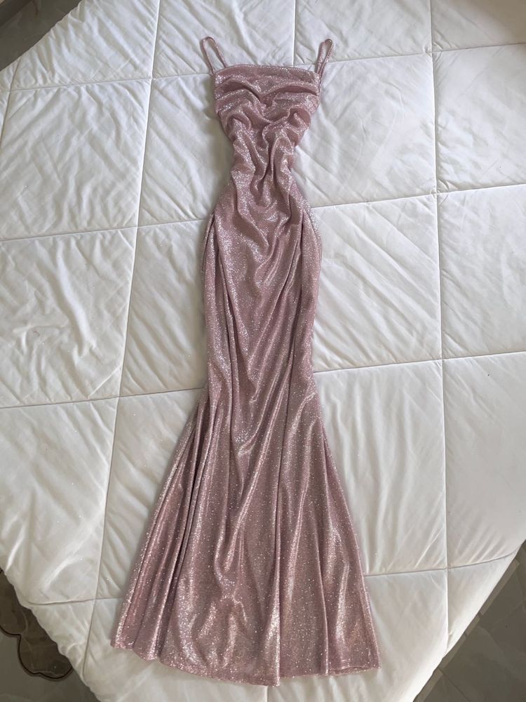 Sparkly Ruched Maxi Dress