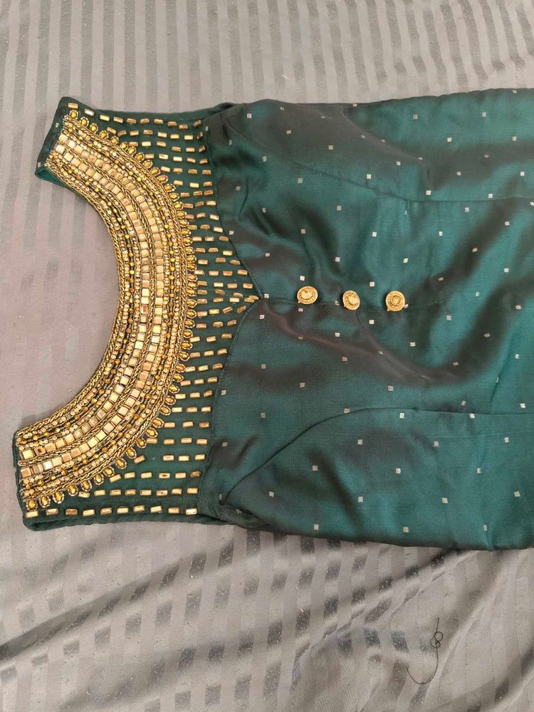 Embellished Green kurta top