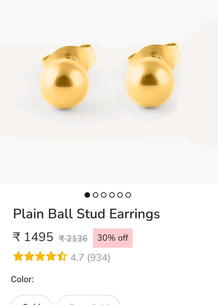 Plain Ball Stud Earrings
