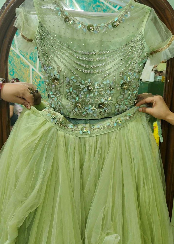 Designer Light Green Lehenga Choli