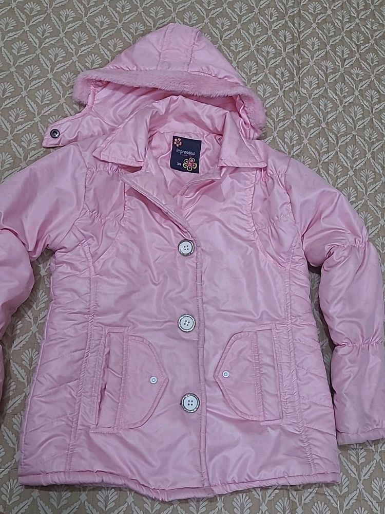 Pretty pink puffy jacket for lil princess