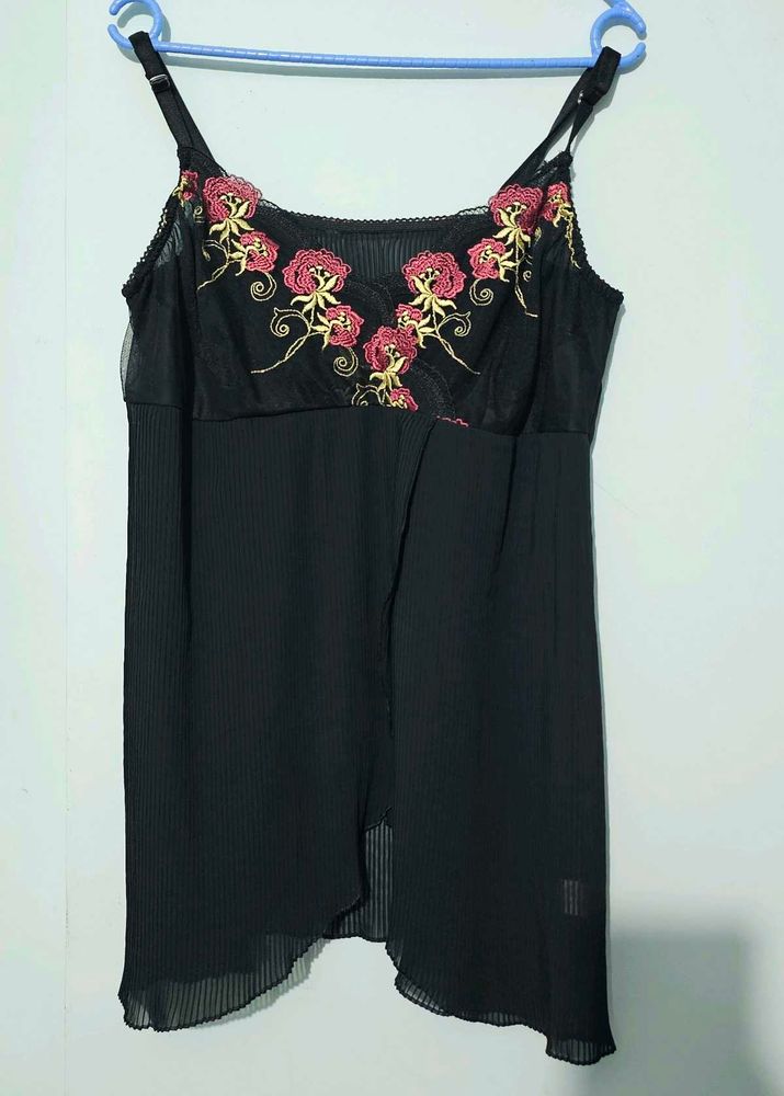Black floral cami