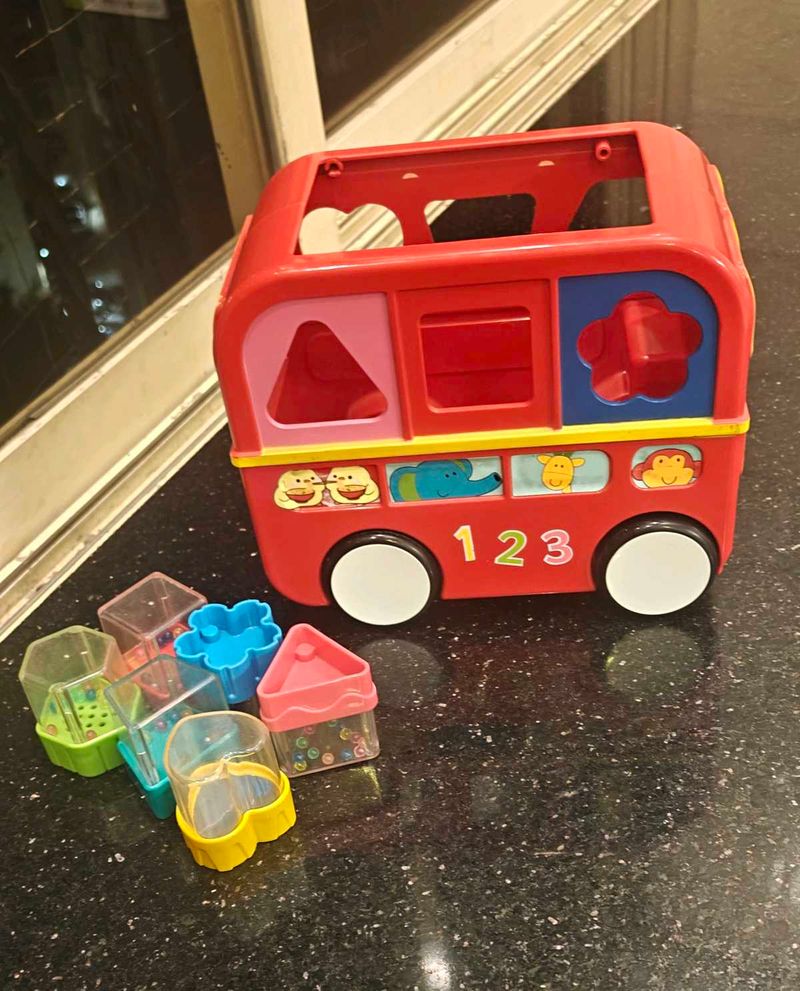 Kids Shape Sorter Bus Toy