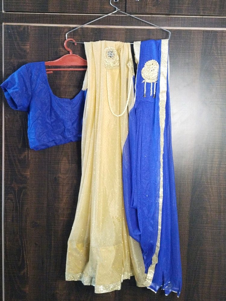 stitched western saaree with blouse