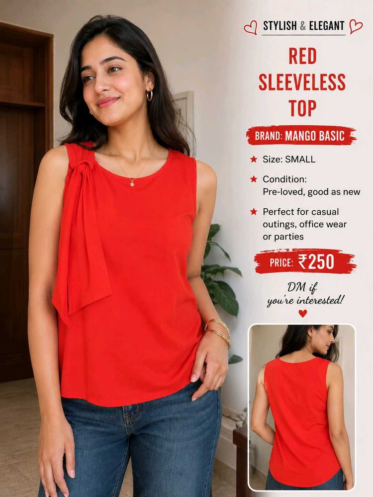 ZARA basic Bright Orange Sleeveless Top