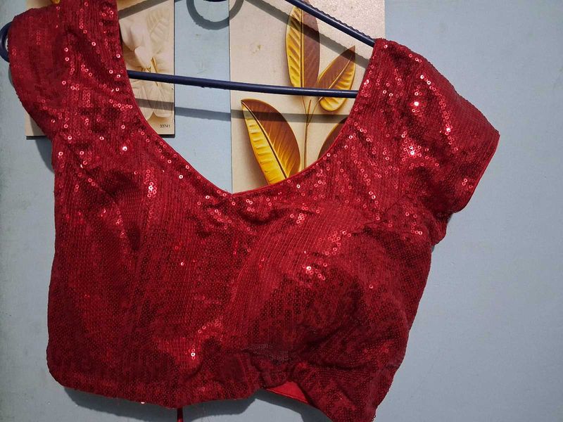 Sparkling Red Sequin Blouse
