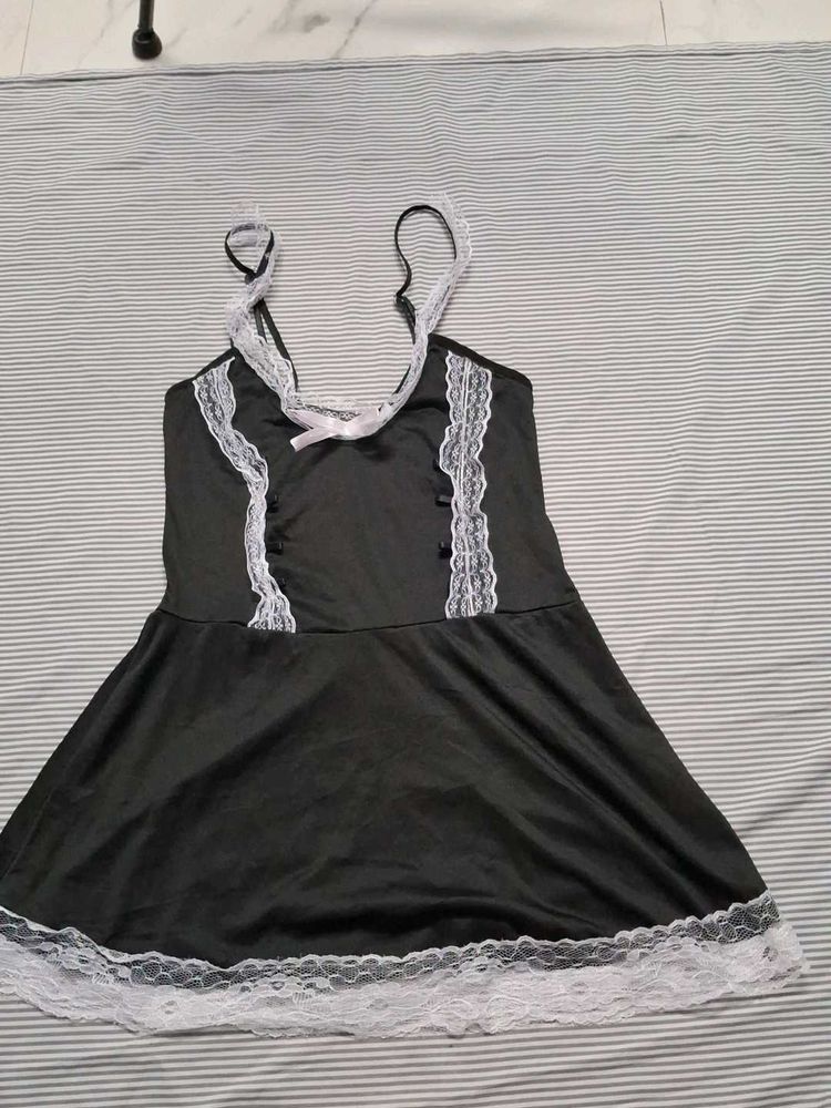 Lace Trimmed Maid Costume Dress