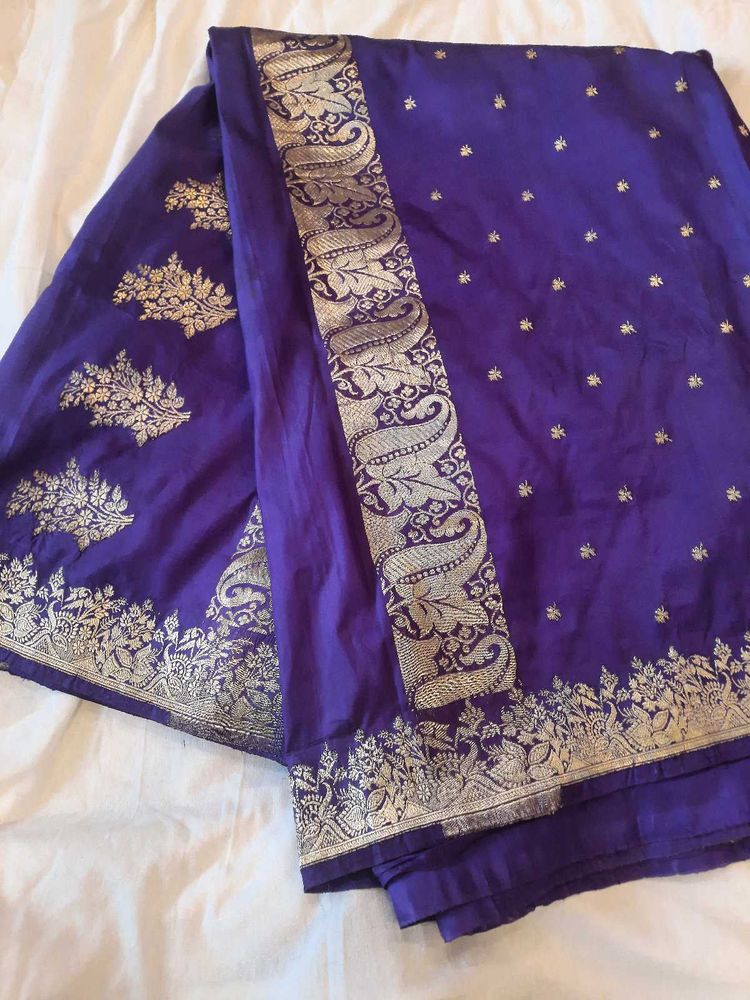 Elegant Purple Banarasi Silk Saree