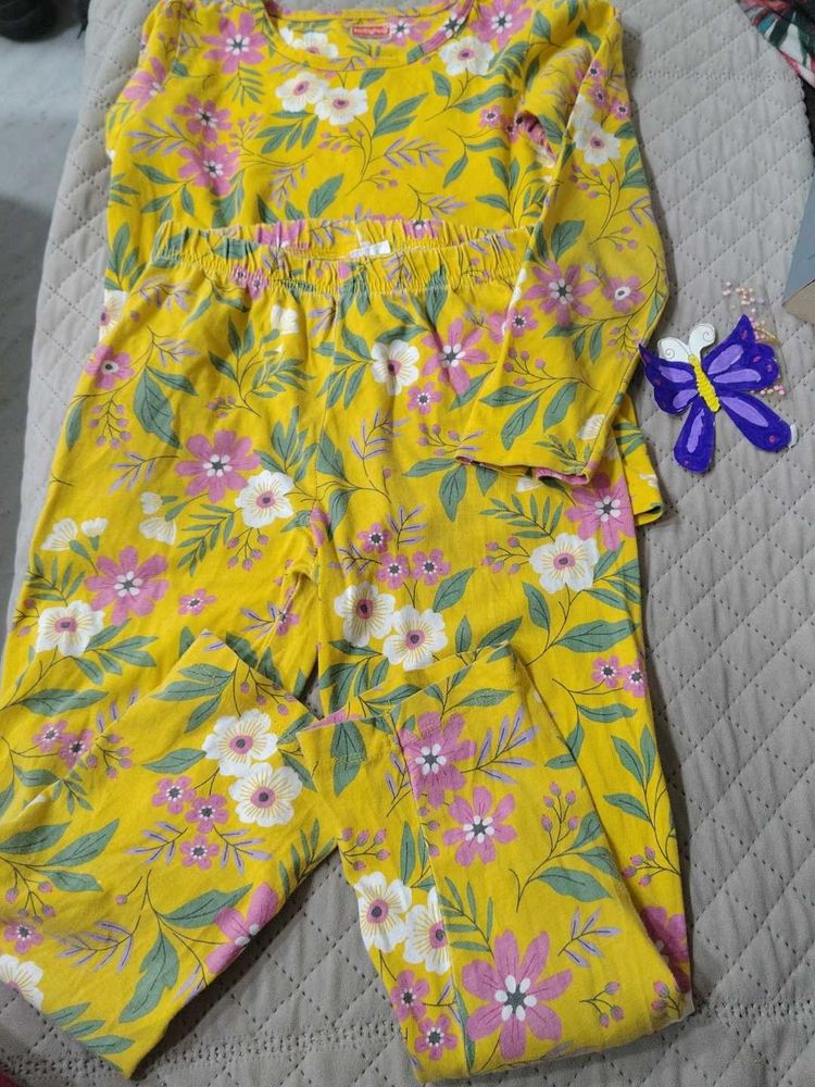 Yellow Floral Pajama Set