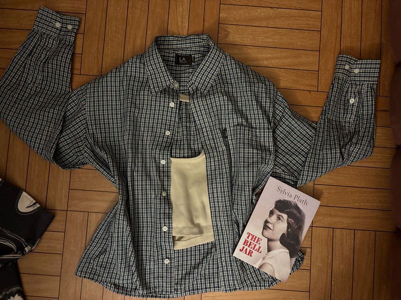 y2k retro Plaid Button-Up Shirt