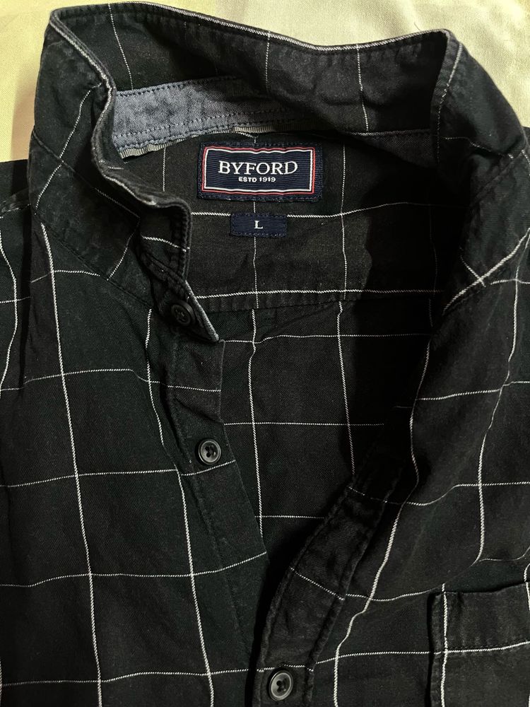 BYFORD Men's Black Checkered Shirt