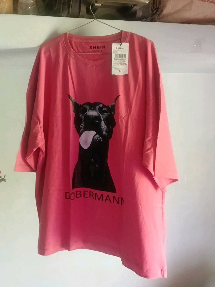 Pink Doberman Graphic Tee