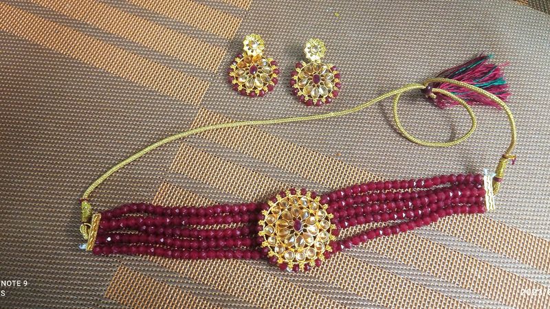 Necklace With Ear Tops- Chocker Type Jewellery Set