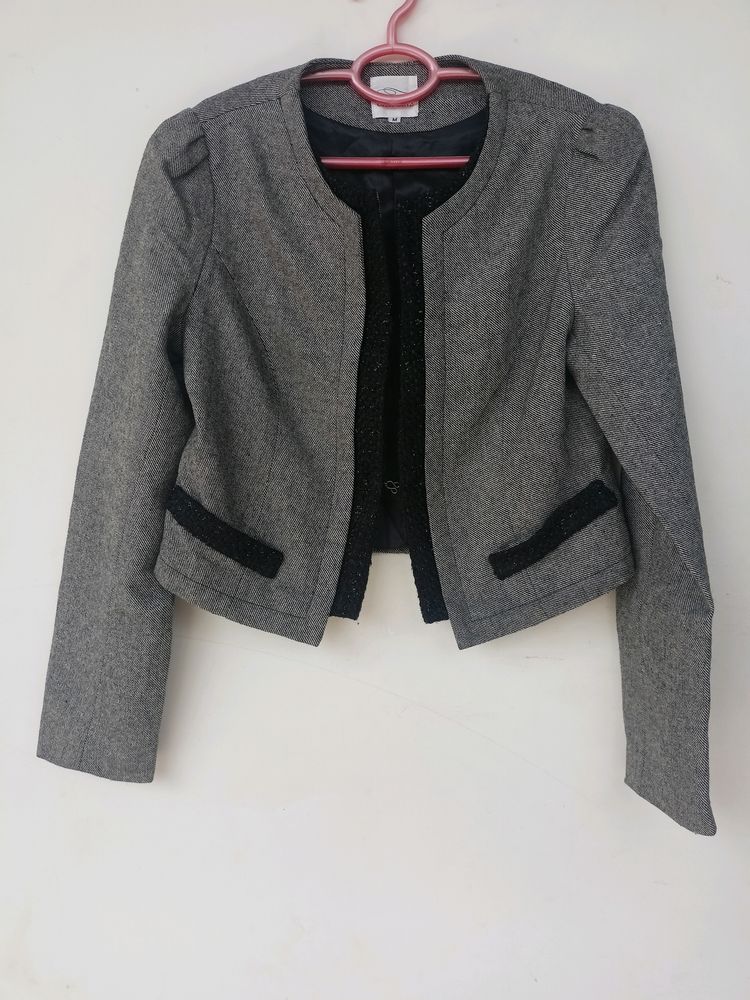 Grey Cropped Blazer
