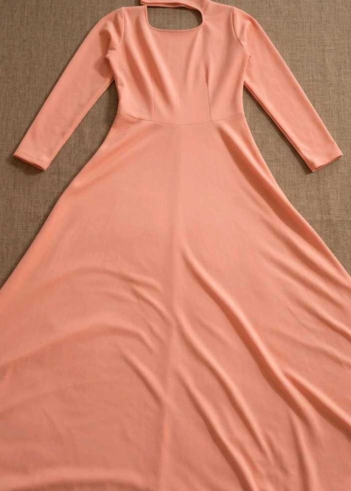 Elegant Peach Maxi Dress
