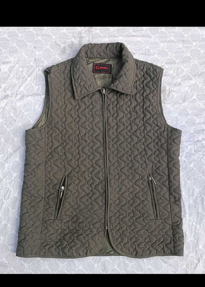 Olive Green Quilted Vest
