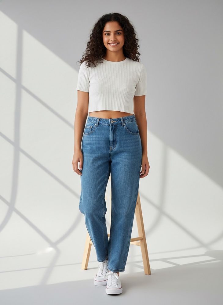 Blue Denim Mom Jeans