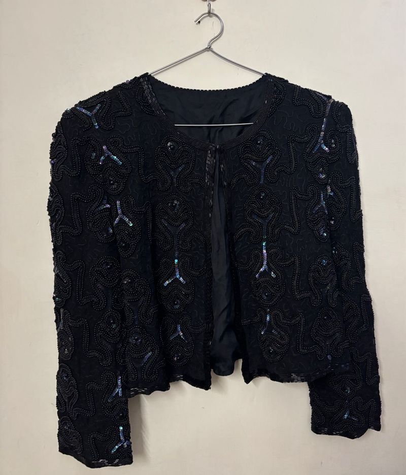 Sparkling Black Sequin Jacket