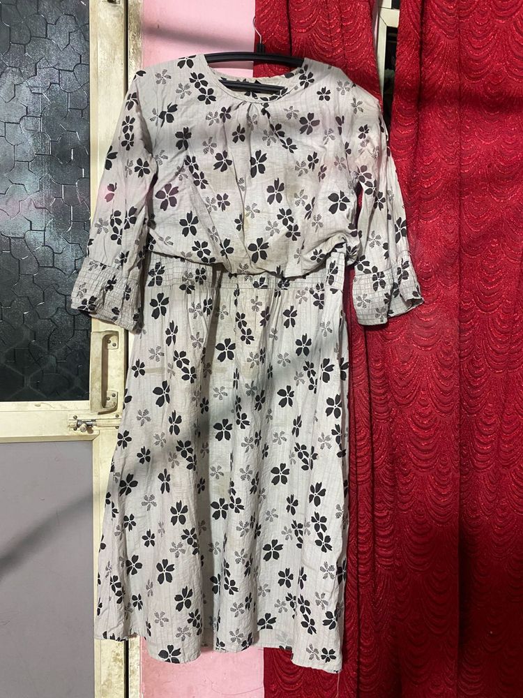 Flowy Floral Print Midi Dress