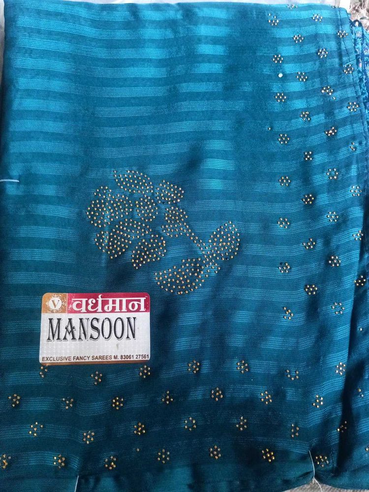 Teal Embellished Saree