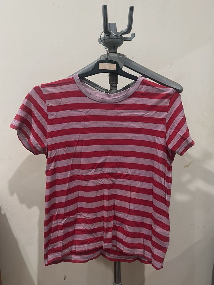 Striped Red and Pink T-Shirt