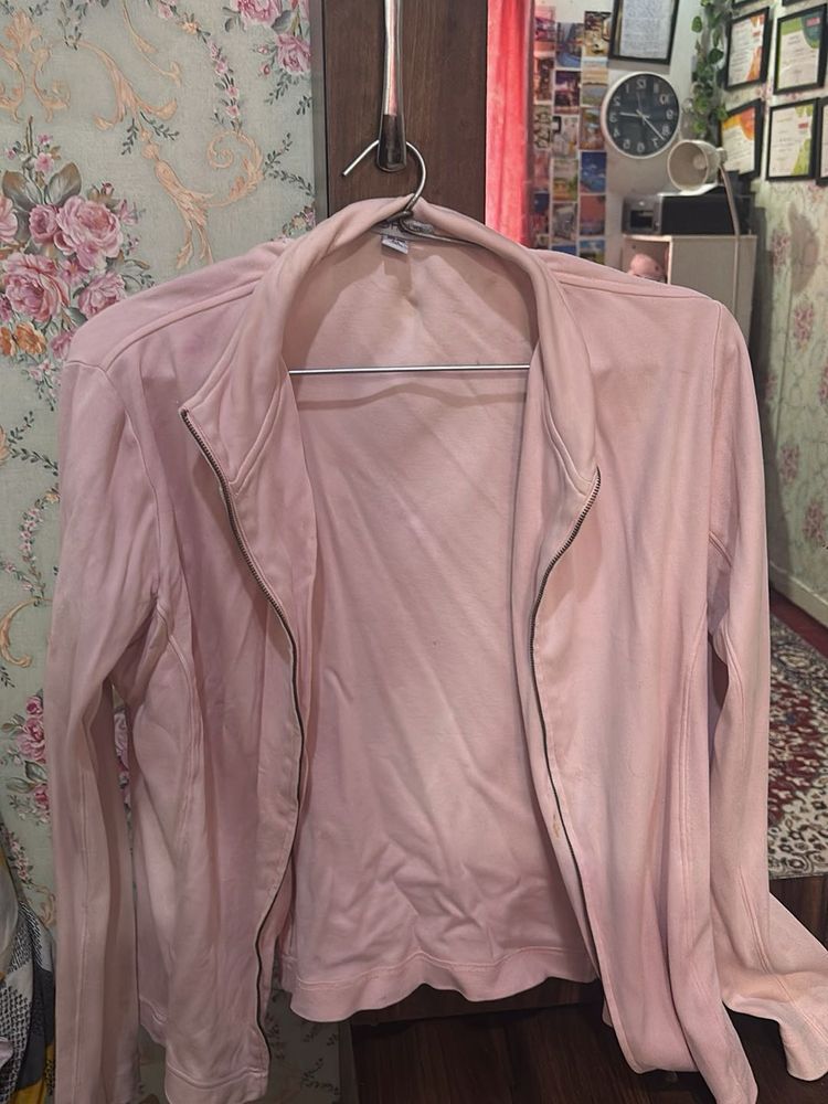 Soft Pink Zip-Up Jacket