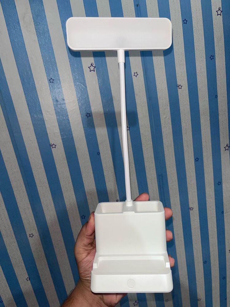 White Desk Organizer &amp; Phone Stand