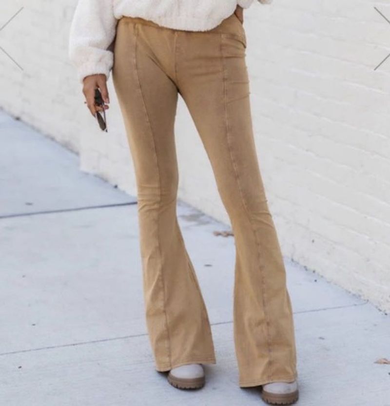 Nude Flare Pants