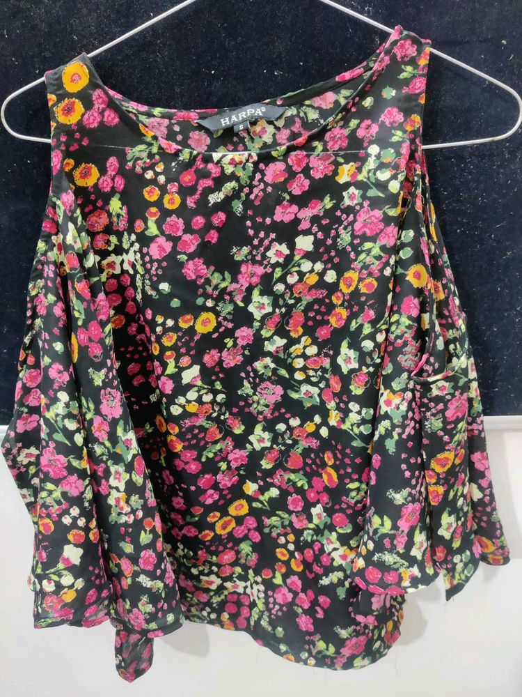 Floral Cold Shoulder Top