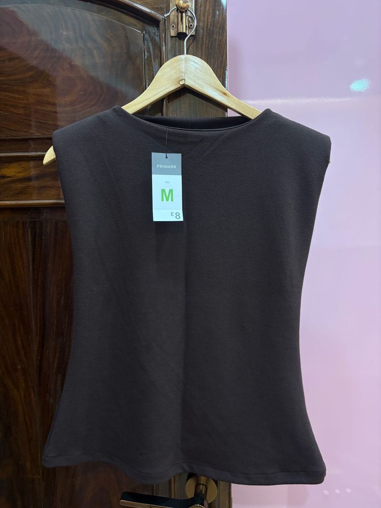 Brown Cap Sleeve Top