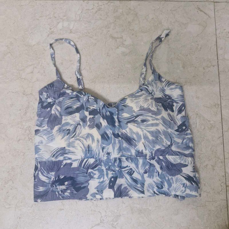 Floral Cami Crop Top + shirt combo