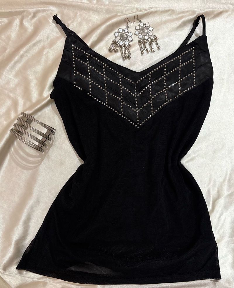 Sparkly Black Cami Top
