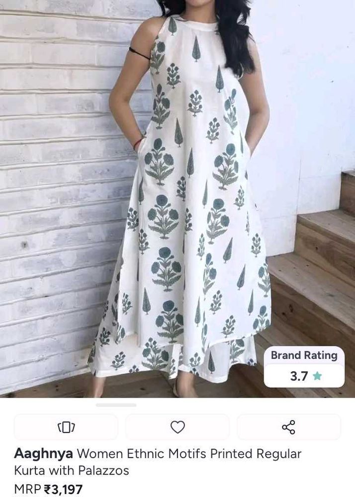 FLORAL WHITE KURTA PLAZZO SET💖
