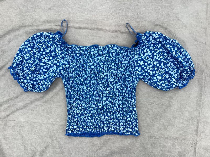 Blue Puff sleeve Cottagecore Pinterest Croptop