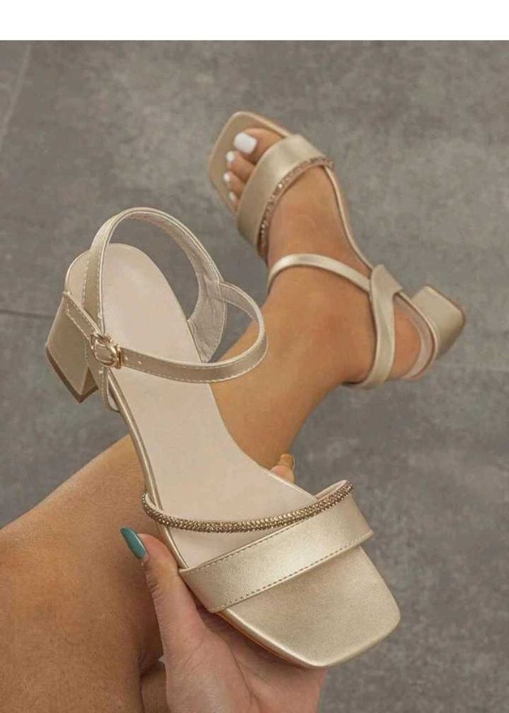 New Sparkling Strappy Block Heels