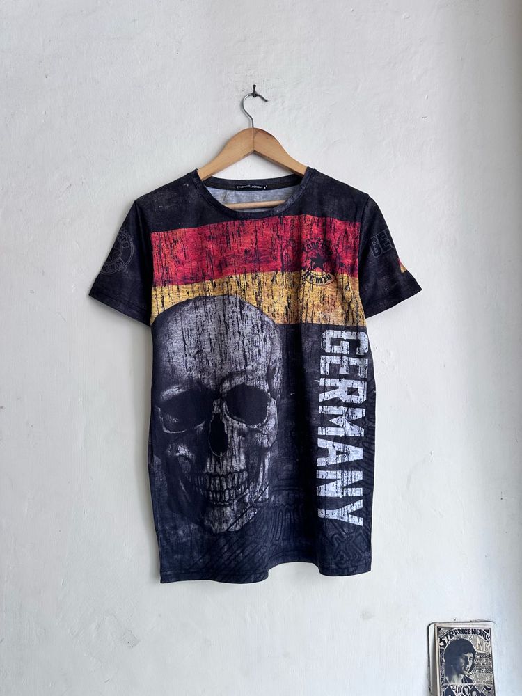 Men's Skull &amp; Germany Flag Graphic T-Shirt