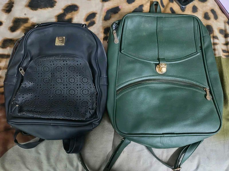 Stylish Backpack Set - Blue &amp; Green
