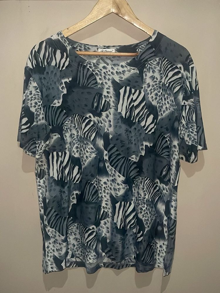 Grey Animal Print T-Shirt